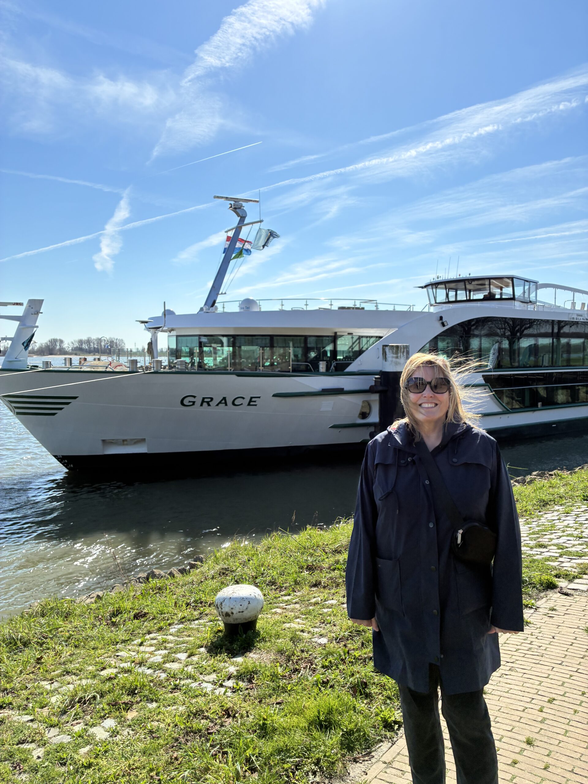 River cruise docked in the Netherlands.